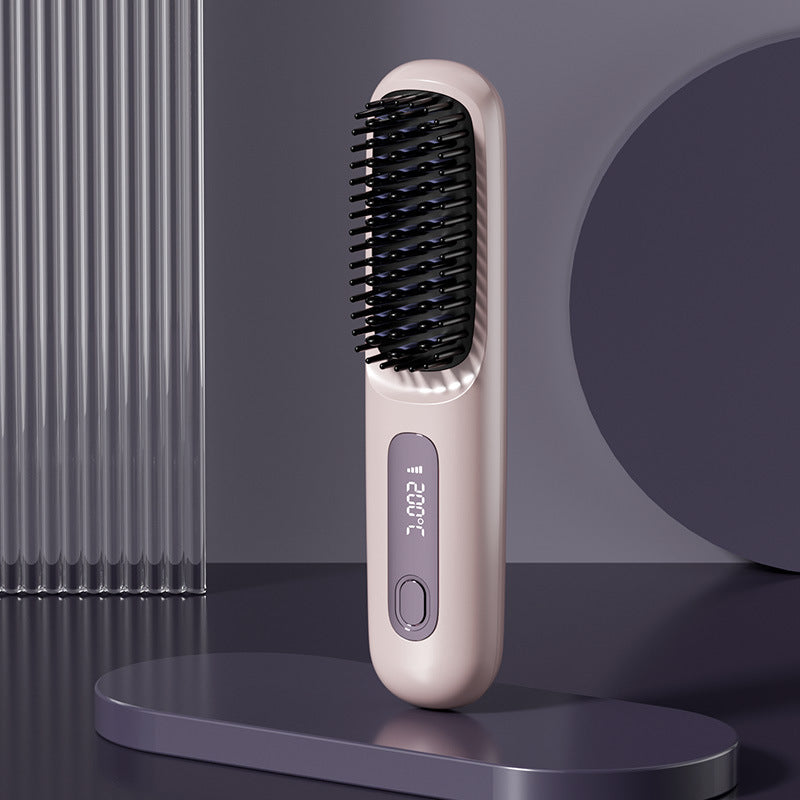 Cordless Hair Straightening Comb – Ceramic Rechargeable Styling Brush