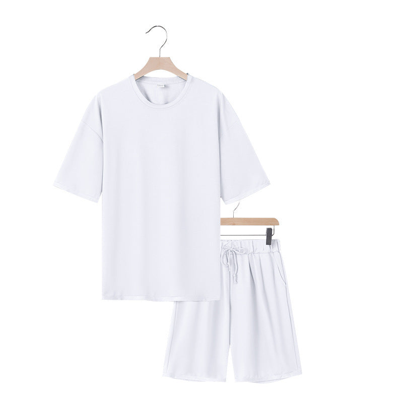 Men’s Terry Cloth Set – Short Sleeve Shirt & Shorts Lounge Outfit