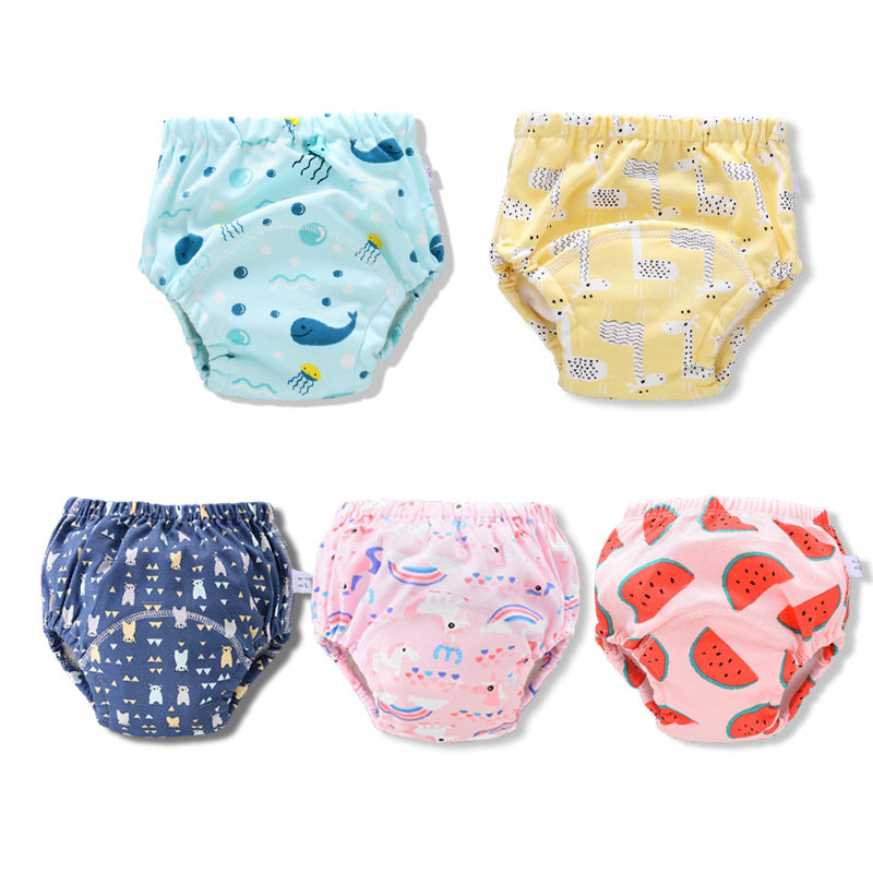Waterproof Cotton Baby Training Pants – Breathable Potty Training Underwear with Cartoon Designs