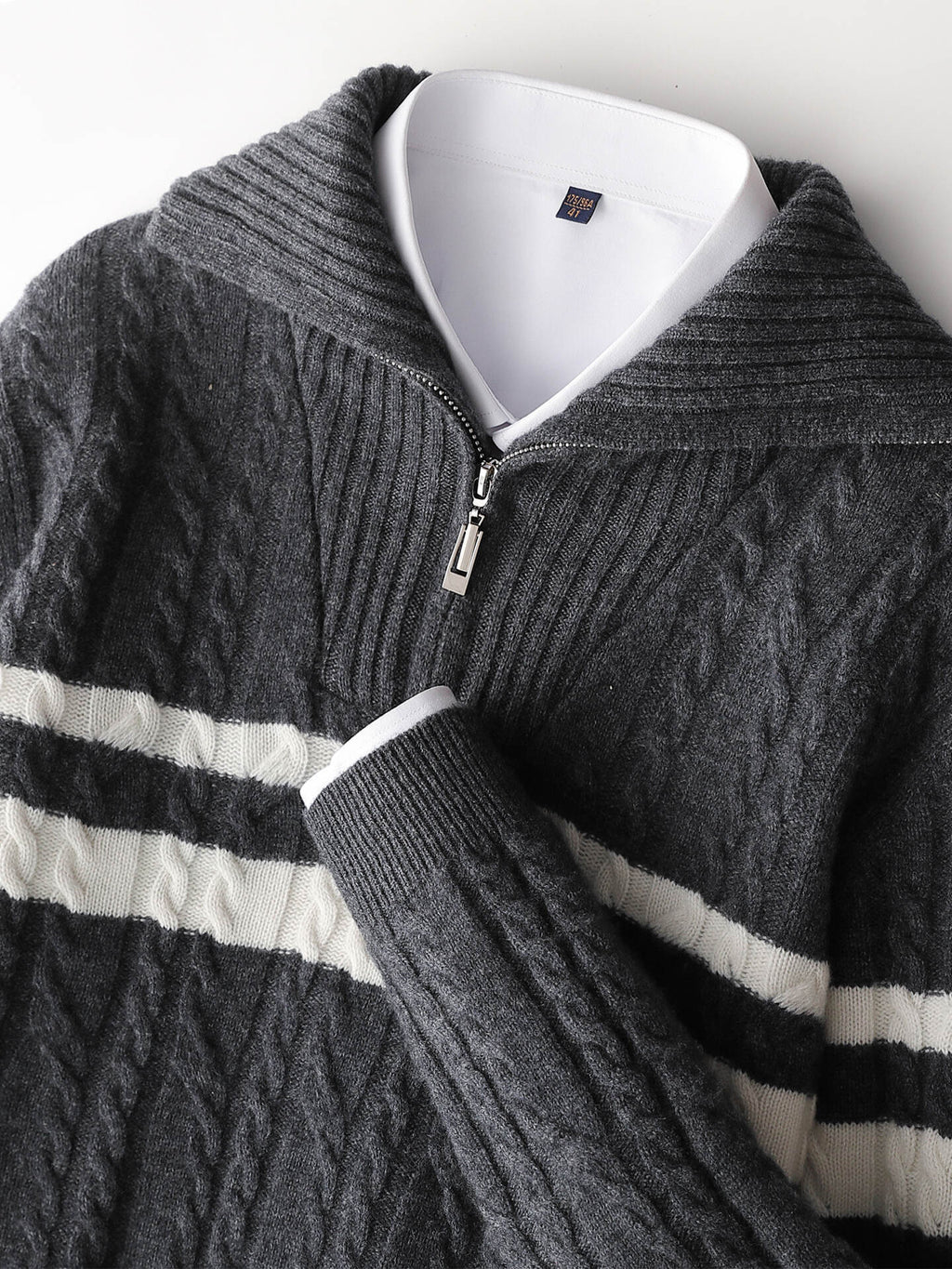 Premium Wool Turtleneck Sweater – Korean Style Loose Fit Jacquard Knit Pullover