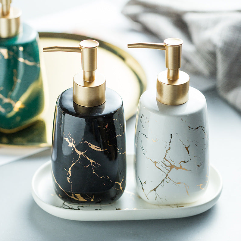 Ceramic Soap Dispenser – Marble Style Pump Bottle