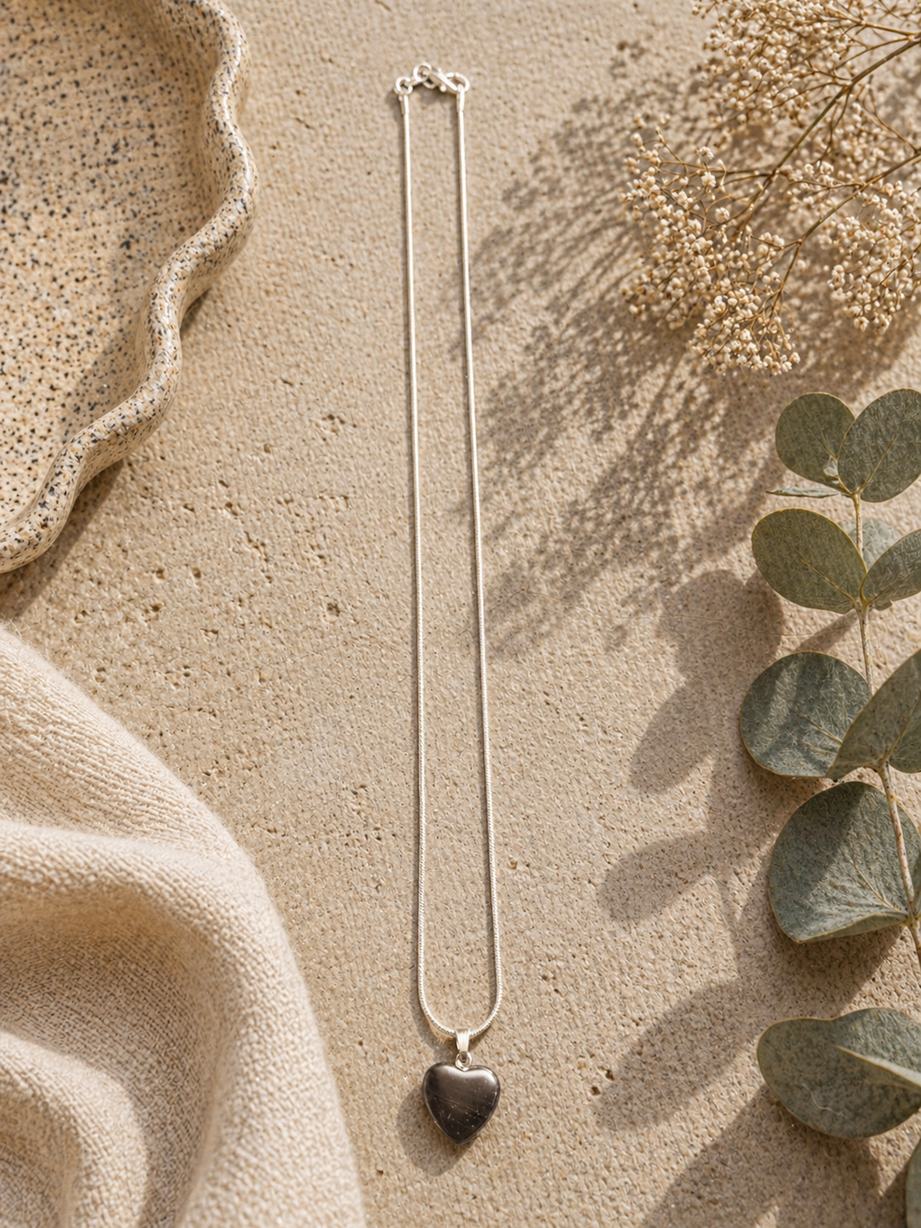 Smoky Quartz Heart Necklace – Grounding & Protection Crystal Pendant