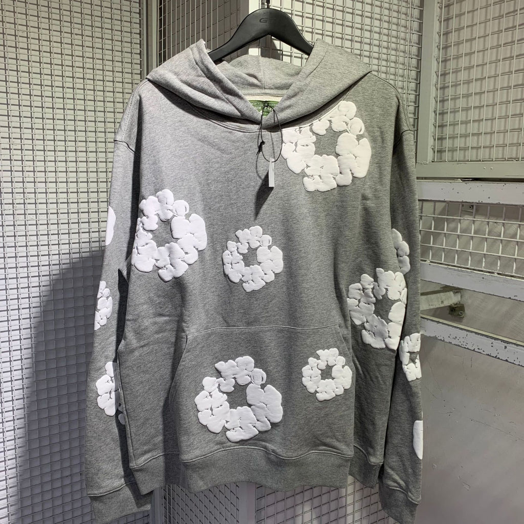 Hooded Sweatshirt – Fleece-Lined Pullover with Foam Print Design