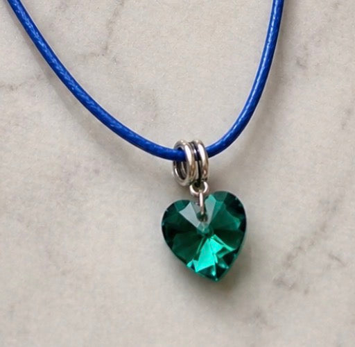 Crystal Heart Cord Necklace – Minimalist Love Pendant