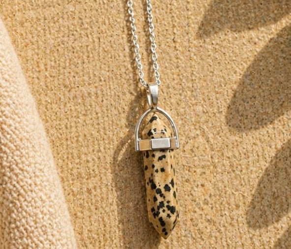Dalmatian Jasper Crystal Necklace – Natural Stone Pendant with Meaning