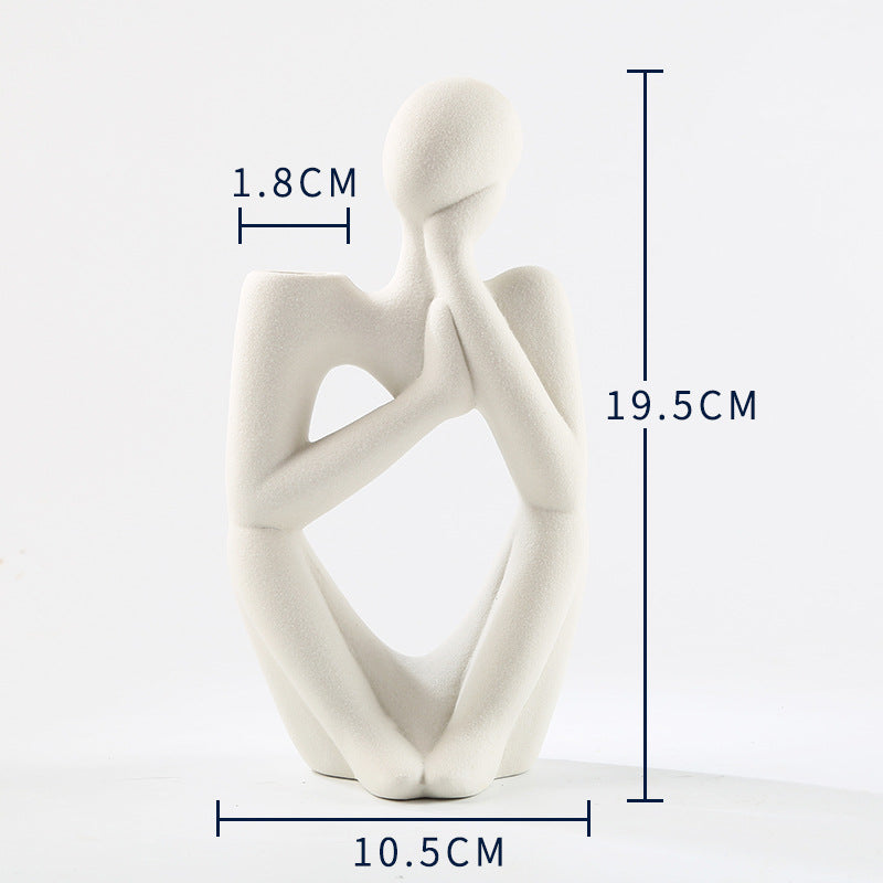 Nordic Ceramic Vase – Matte Minimalist Porcelain Decorative Flower Pot