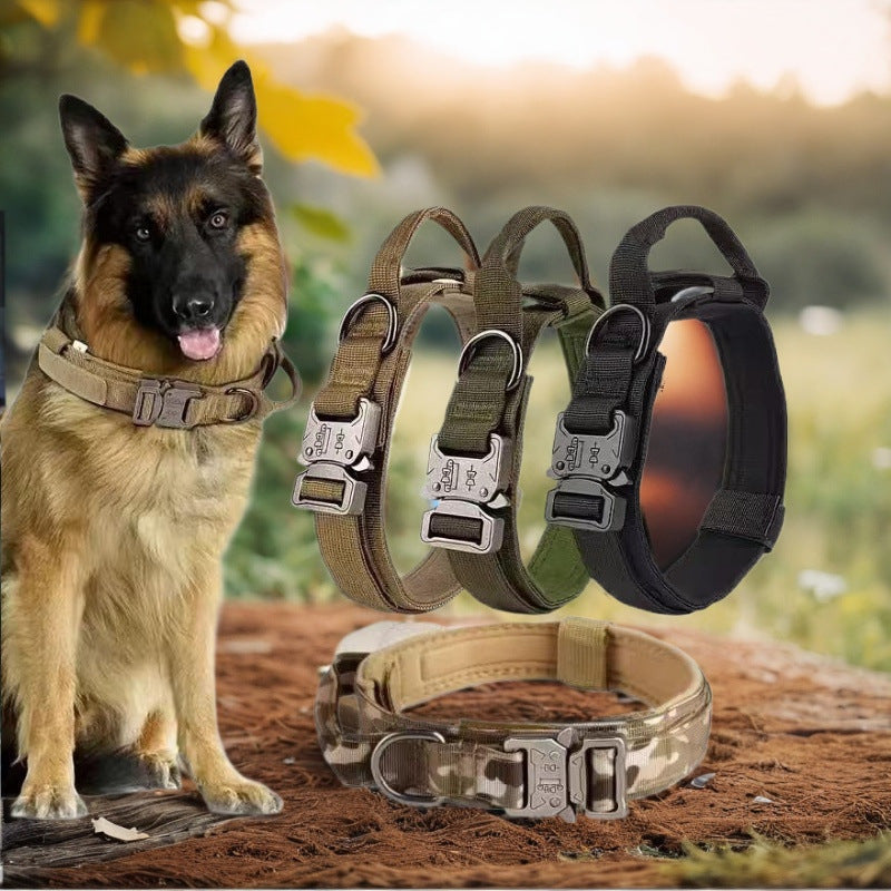 Tactical Dog Collar & Leash – Adjustable Nylon Set for Large Dogs