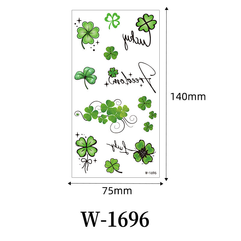 St. Patrick’s Day Clover Temporary Tattoo Stickers – Waterproof Holiday Body Art