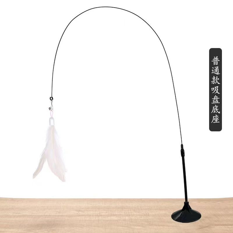 Extended Steel Wire Suction Cup Cat Teaser Wand