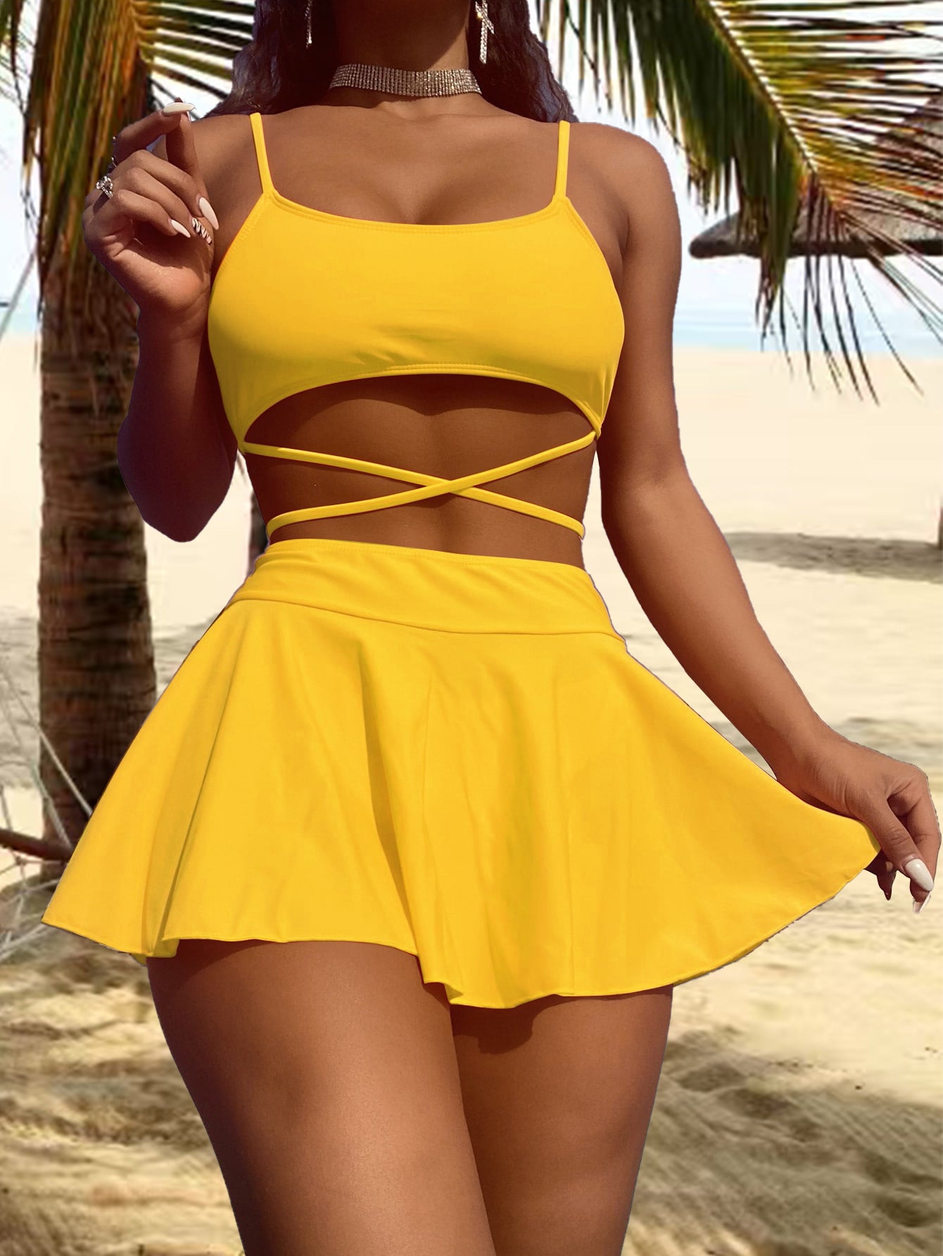 Women’s Three-Piece Swimsuit Set – Quick-Dry Beachwear