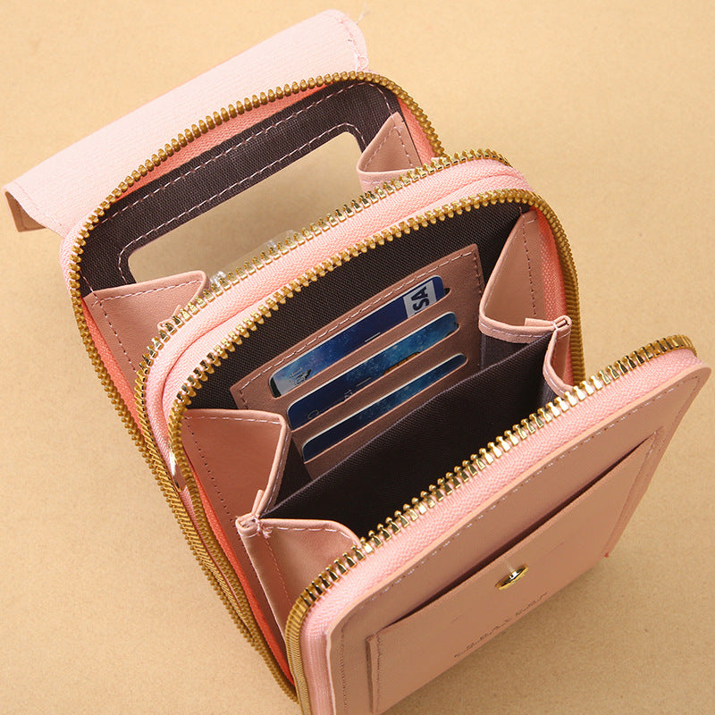 Touch Screen Crossbody Phone Bag – Sequin PVC Mini Shoulder Purse