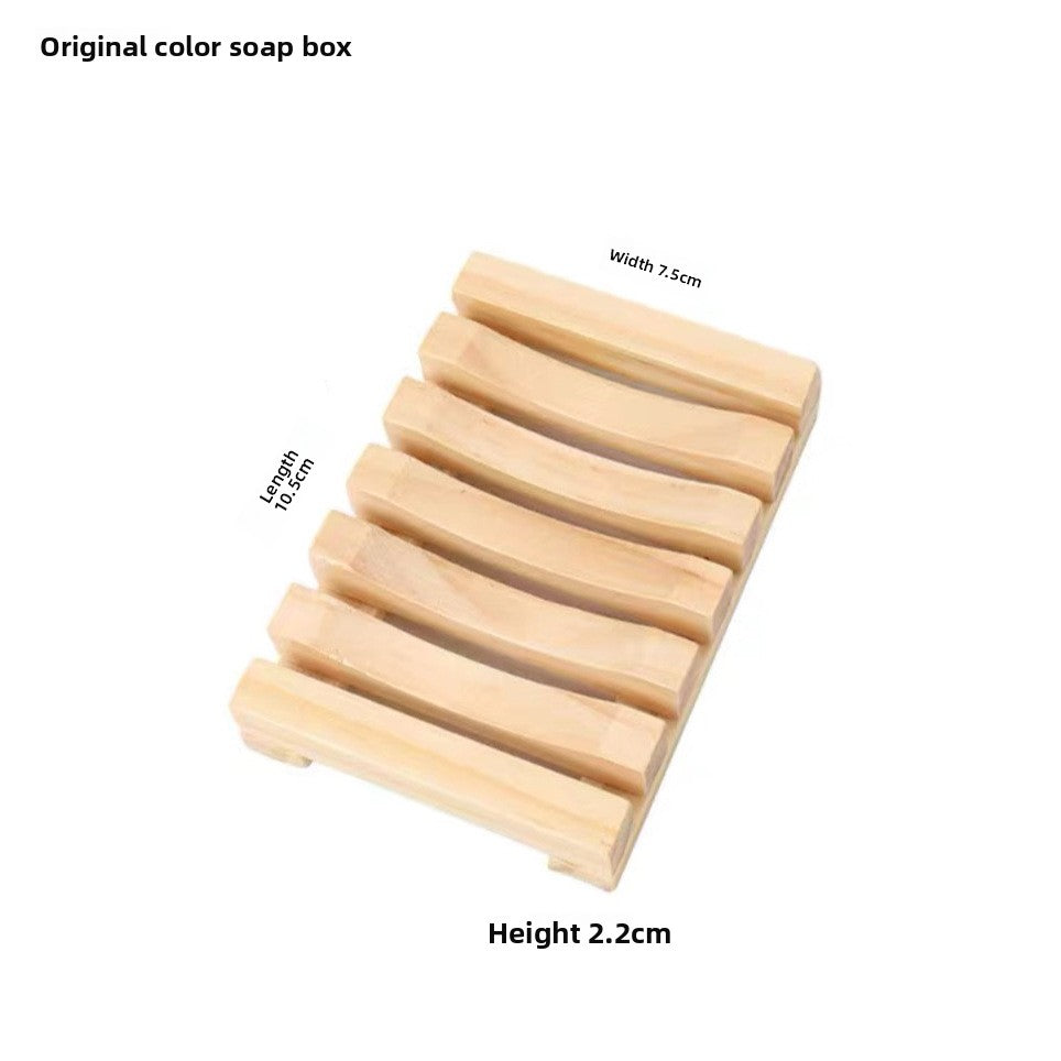 Bamboo Soap Dish – Wooden Drainage Soap Holder for Bathroom & Kitchen