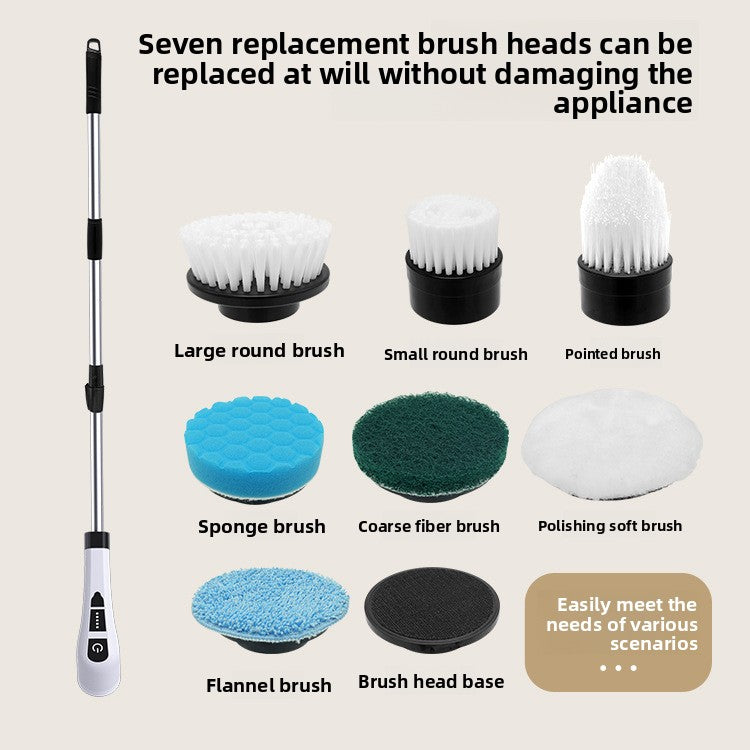 Electric Spin Cleaning Brush – Cordless Bathroom Scrubber with Multiple Heads