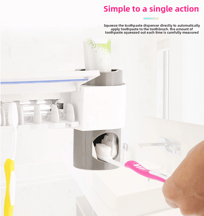 UV Toothbrush Sterilizer Holder – Automatic Toothpaste Dispenser & Wall-Mounted Storage