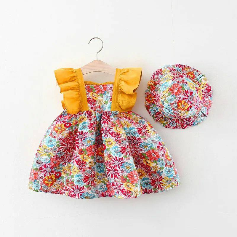 100 cotton princess dress Princesses Dress Cotton Fashionable Princesses Frame Badge Dress 5-7yrs