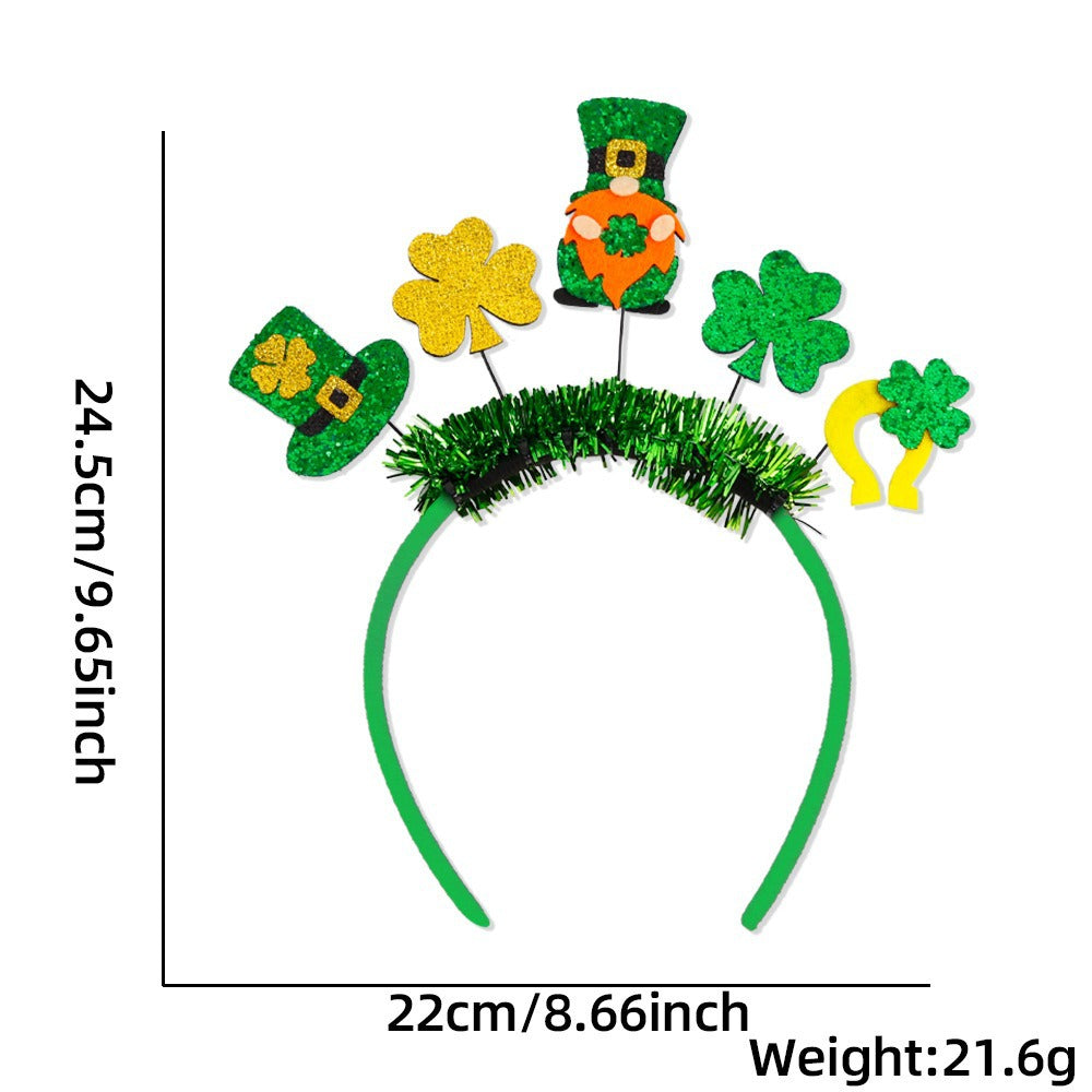 St. Patrick's Day Hairband - Festive Clover & Rainbow Party Headband