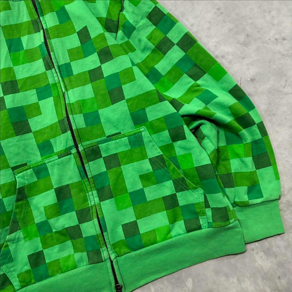 Minecraft Mob Plaid Hooded Zipper Jacket