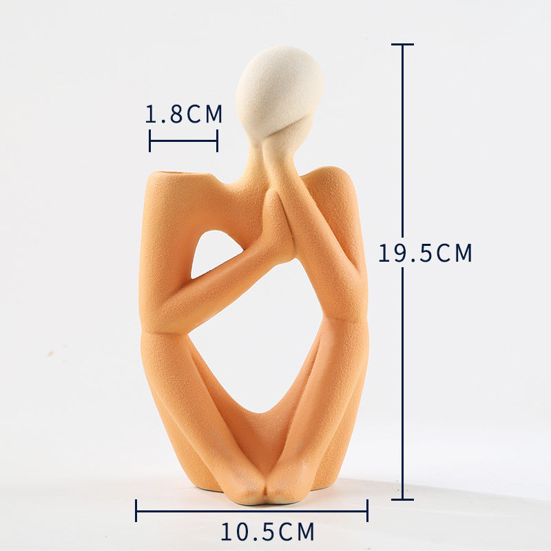 Nordic Ceramic Vase – Matte Minimalist Porcelain Decorative Flower Pot