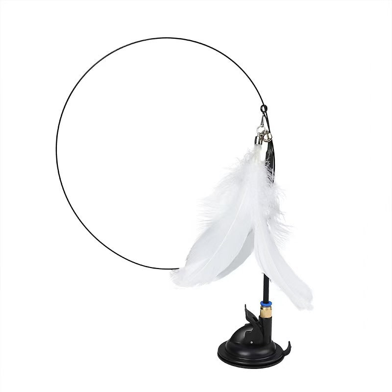 Extended Steel Wire Suction Cup Cat Teaser Wand