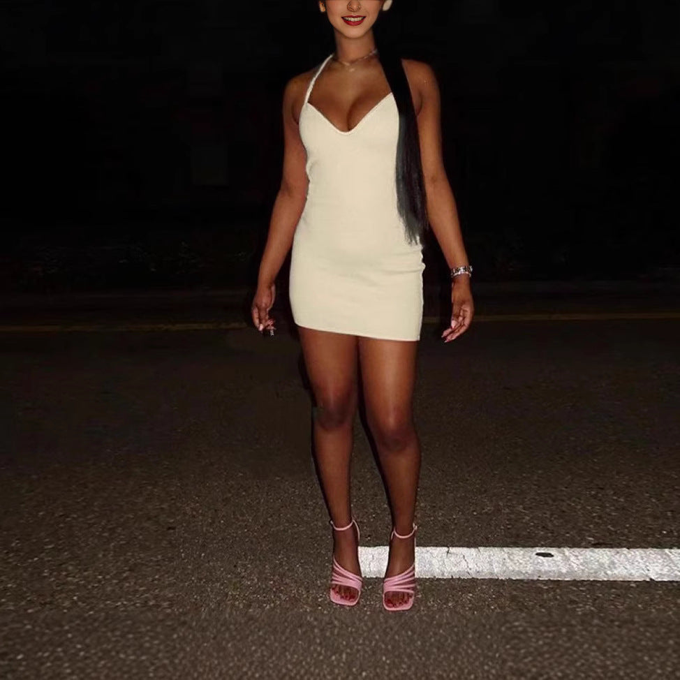 Women’s Sleeveless Bodycon Dress – V-Neck High Waist Fitted Dress