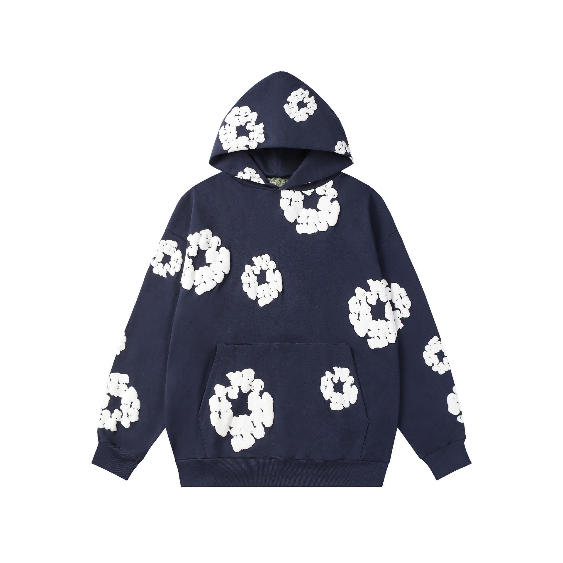 Hooded Sweatshirt – Fleece-Lined Pullover with Foam Print Design