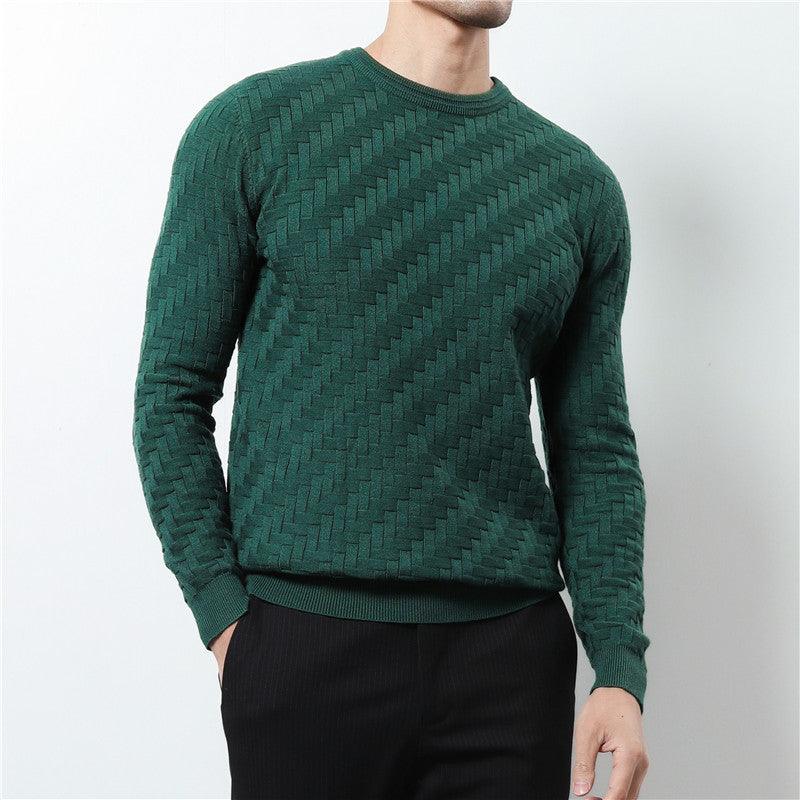 Jacquard Slim-Fit Sweater – Stylish Crewneck Pullover