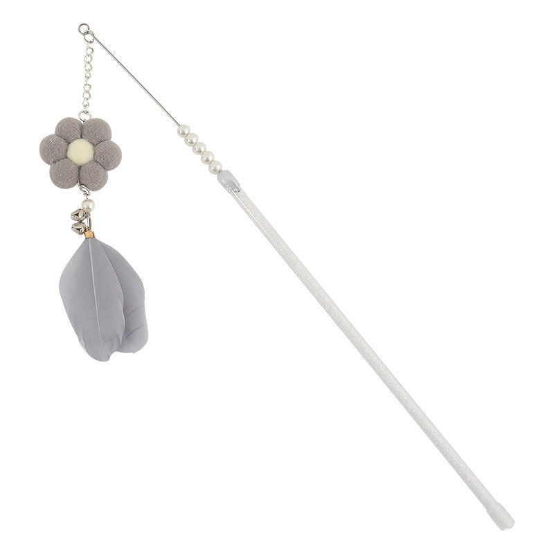 Interactive Cat Tease Stick Toy – Feather & Sound Paper Wand