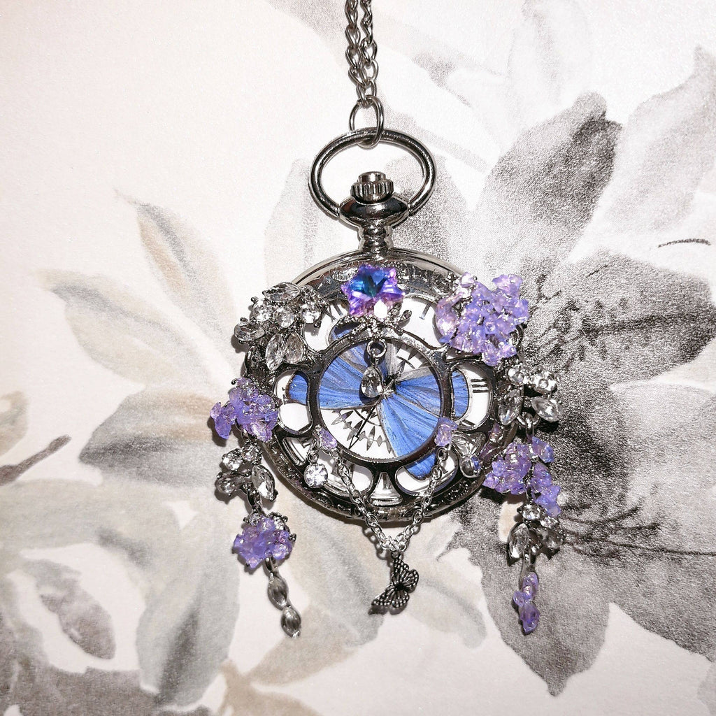 Vintage Moving Butterfly Pocket Watch