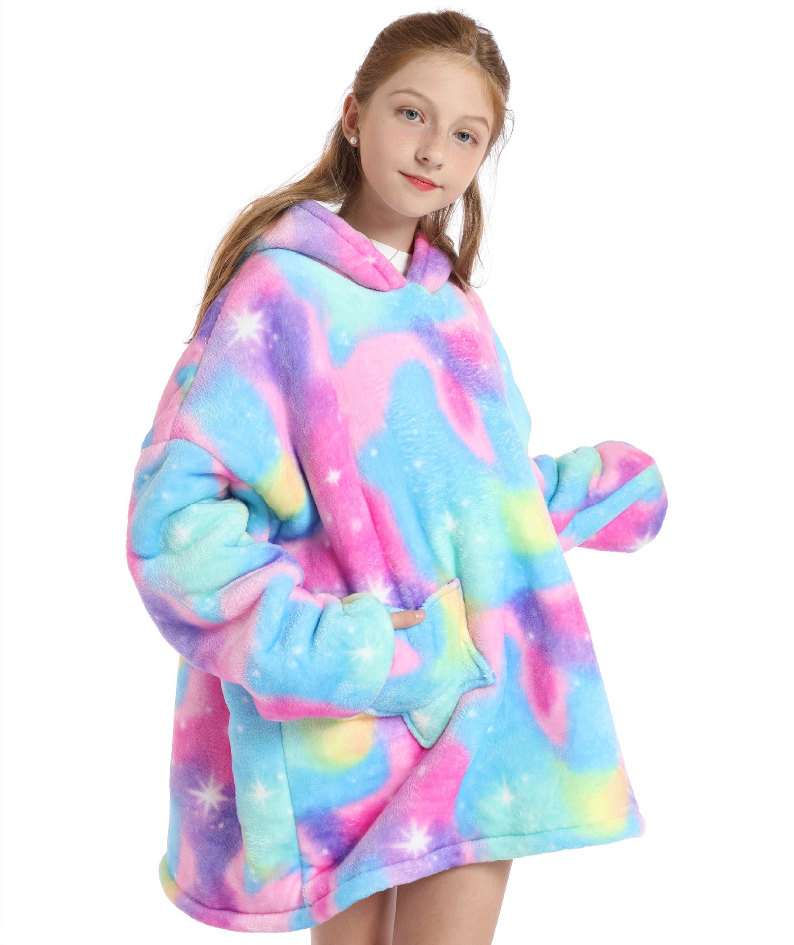 Kids Hooded Flannel Pajama Set – Thick Warm Cartoon Sleepwear (Unisex)