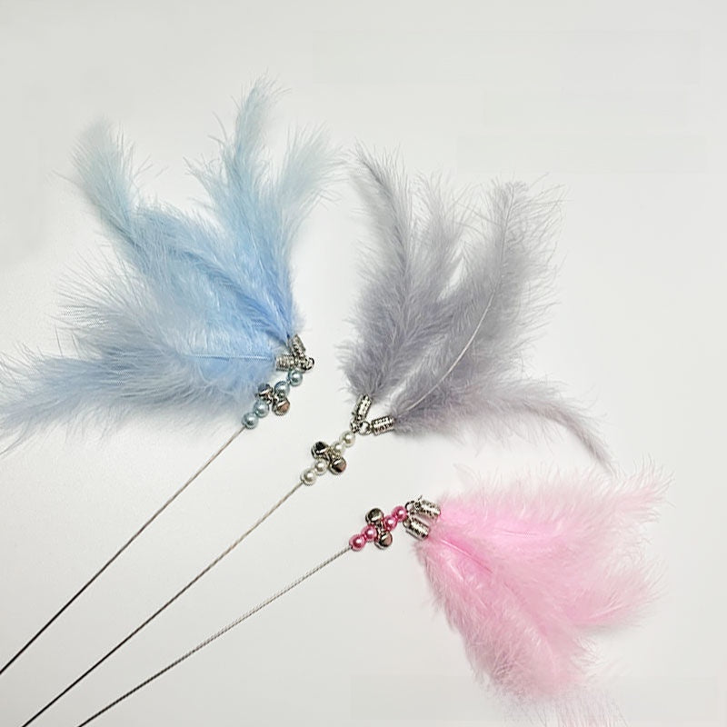Interactive Cat Tease Stick Toy – Feather & Sound Paper Wand