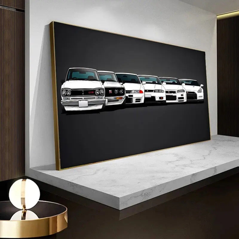Sports Cars Frameless Canvas Wall Art – Waterproof High-Definition Inkjet Painting