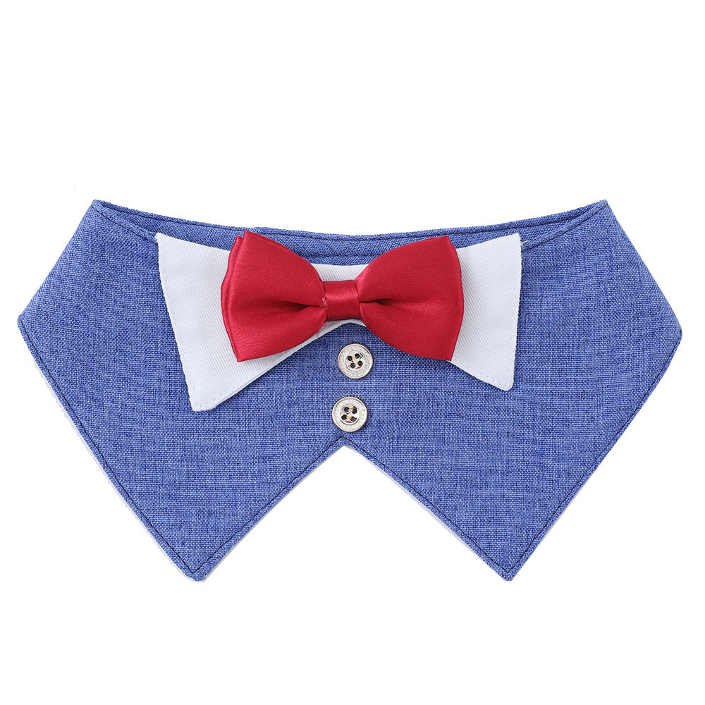 Dog Bow Tie Scarf – Elegant Flax Pet Bandana with Absorbent Design