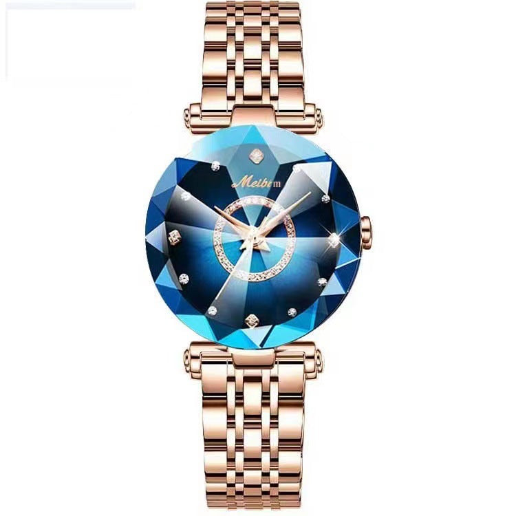 Ultra-Thin Quartz Women’s Watch with Dual Display – Elegant Round Dial Wristwatch