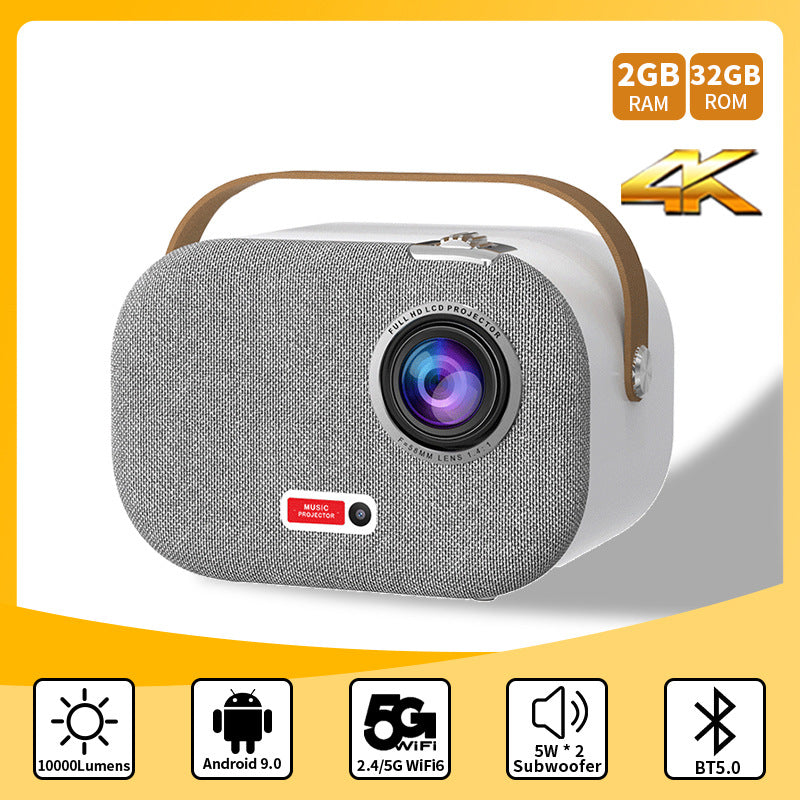 1080P Portable Projector – 350 ANSI HD Mini Smart Projector with Built-in Speaker