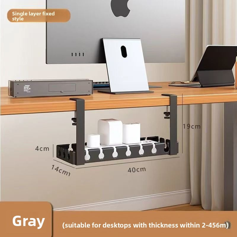 Under Desk Cable Management Tray – No Drill Adhesive Cable Organizer Rack