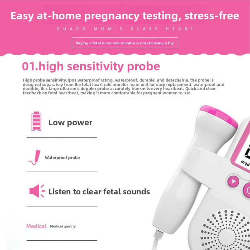 Smart Fetal Doppler Monitor – Portable Baby Heartbeat Monitor for Home Use