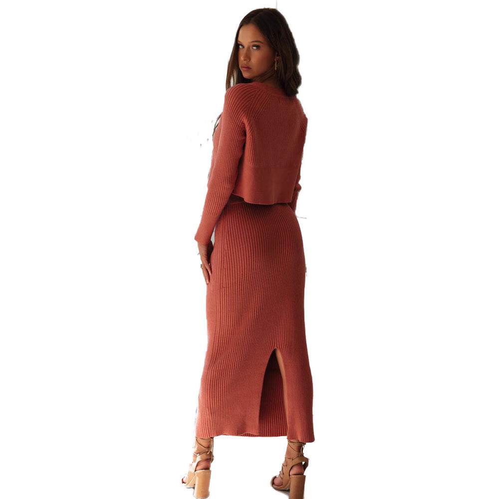 Split Detail Sweater & Skirt Set