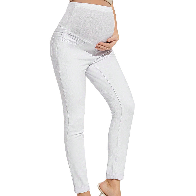 High-Waist Maternity Stretch Denim Jeans