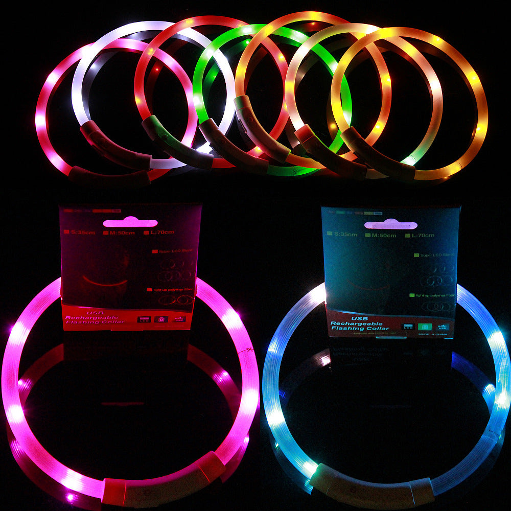 Rechargeable LED Pet Collar – Safe Nighttime Walking