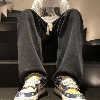 Retro Straight-Leg Jeans – American High Street Casual Denim