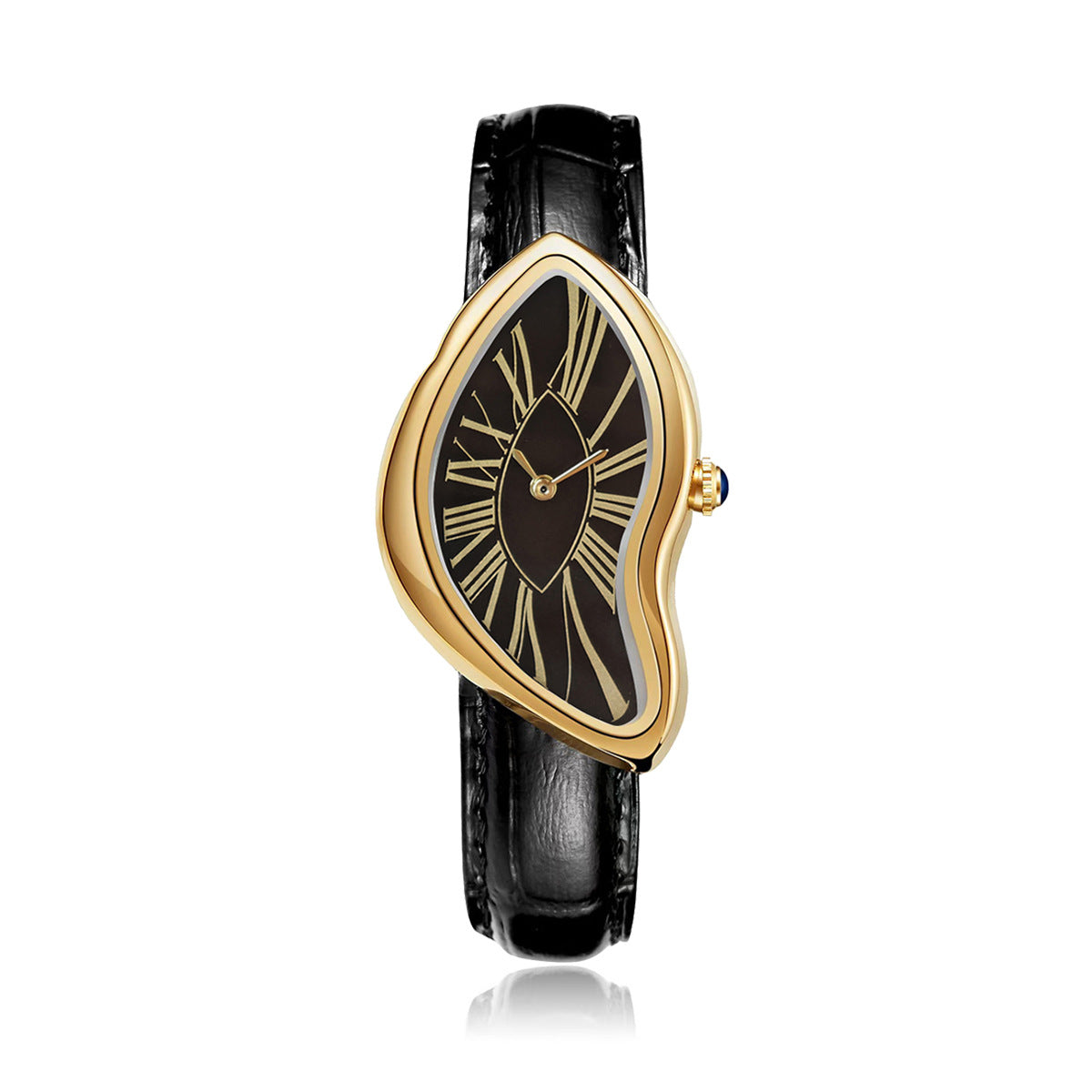 Vintage Oval Quartz Watch – Leather Strap Wristwatch with Waterproof Design