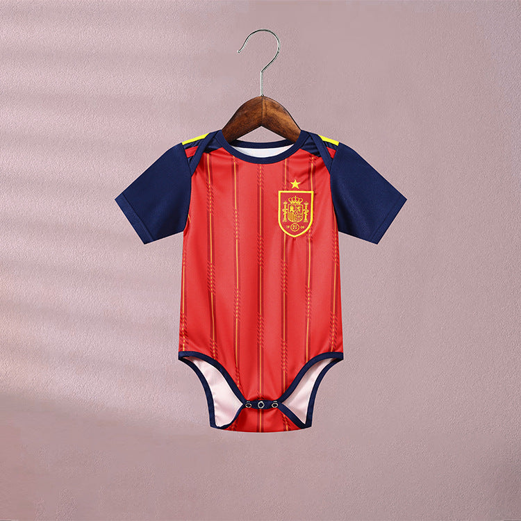 Bamboo Fiber Baby Football Jumpsuit – Soft Breathable Sports-Themed Romper (5–18 Months)