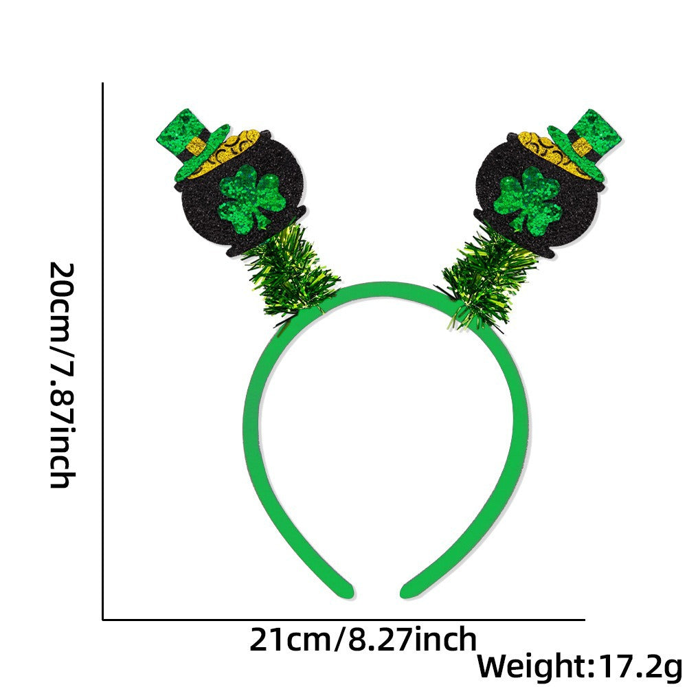 St. Patrick's Day Hairband - Festive Clover & Rainbow Party Headband