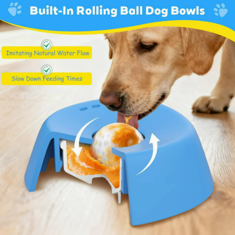 Slow Feeder Dog Bowl – Non-Slip Silicone Pet Feeding Bowl