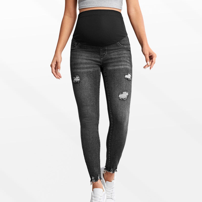 High-Waist Maternity Stretch Denim Jeans