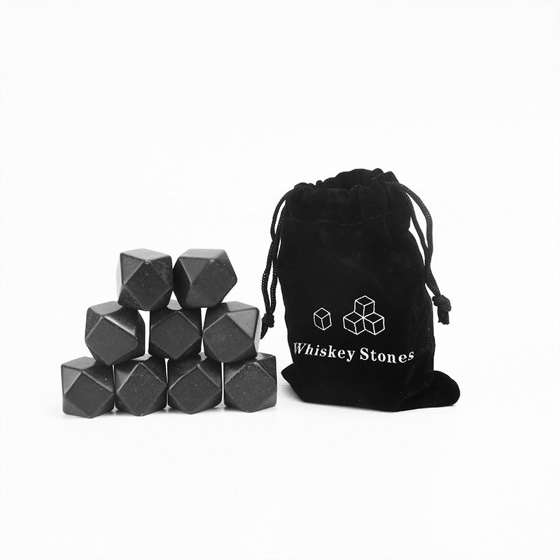 Whiskey Stones Set – Reusable Natural Stone Drink Chillers (9 Pieces)
