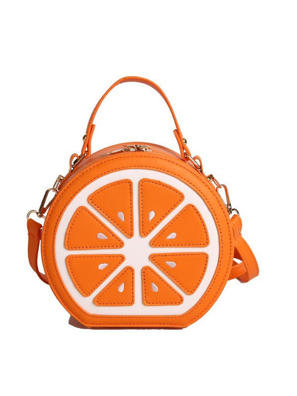 Round Crossbody Handbag – PU Leather Mini Shoulder Bag with Zipper Closure