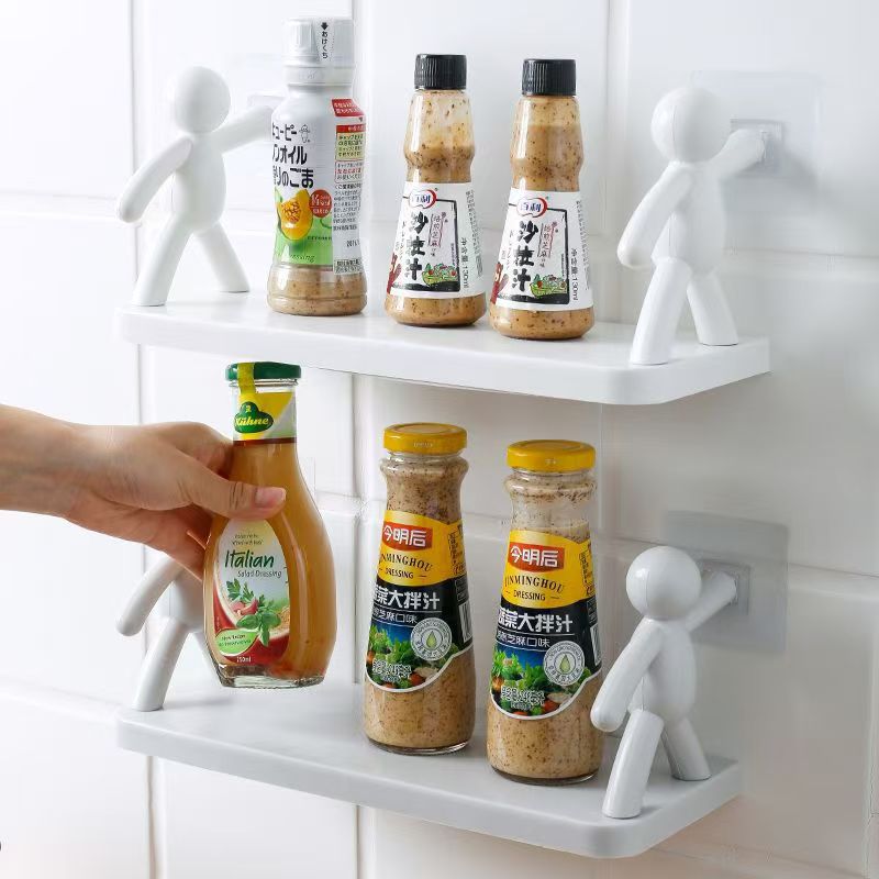 Adhesive Wall Storage Rack – Creative No-Drill Organizer Shelf
