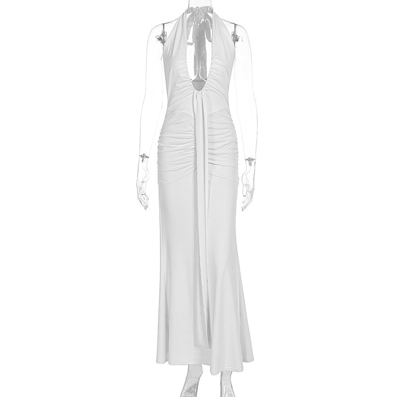 Backless Halter Bodycon Maxi Dress – Sleeveless Summer Resort & Party Dress