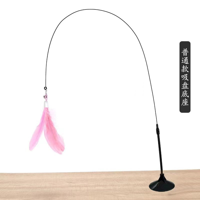 Extended Steel Wire Suction Cup Cat Teaser Wand